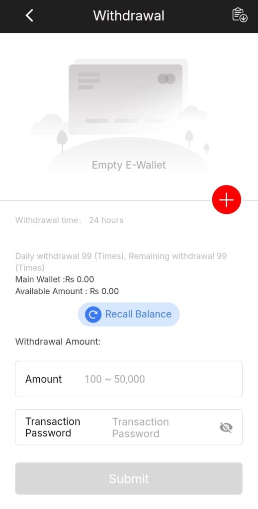WinRupees withdrawal